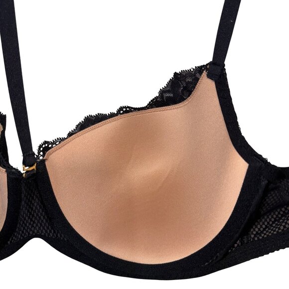 Adore Me Lace & Mesh Bra Black Floral Design 38DD - Picture 8 of 8